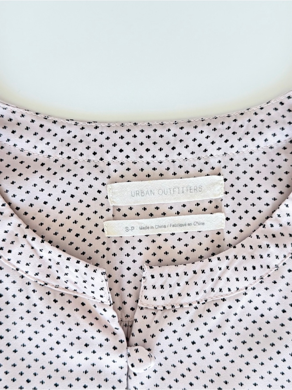 Urban Outfitters UO Covered Button-Down Tie Top Baby Pink S/P - Picture 3 of 15